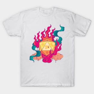 Surreal D20 Lucky Dice on Fire T-Shirt